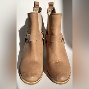 Harley-Davidson Catalani Chelsea Heel Boots Booties Sz 8 Bone/Tan Leather EUC